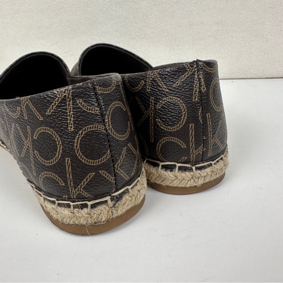 CALVIN KLEIN Women's Vez CK Monogram Espadrilles Size 8.5 Espresso Rubber - Picture 9 of 10